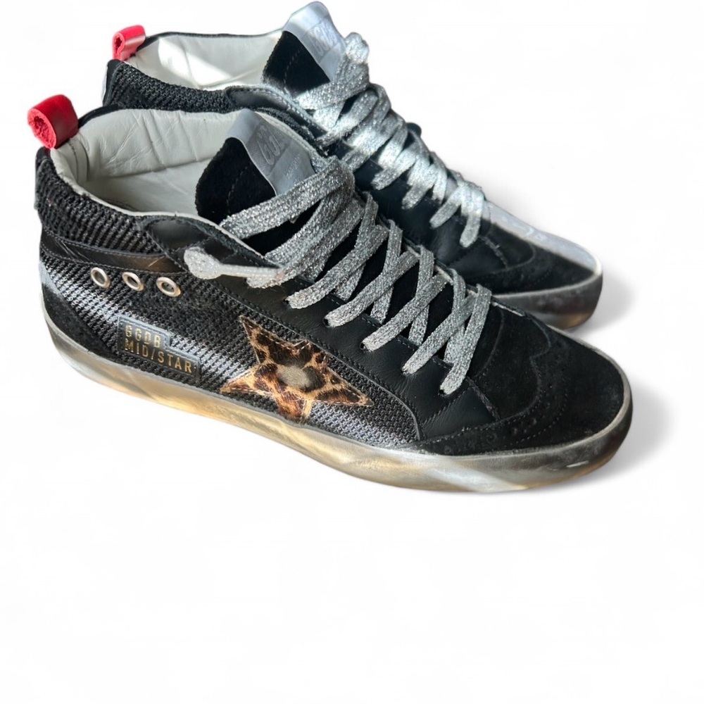 Luxury Mid Star Golden Goose Black & Silver Sneakers - Picture 2 of 13